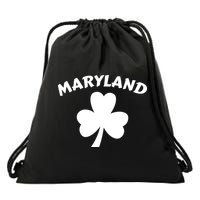 Irish Maryland Clover Drawstring Bag