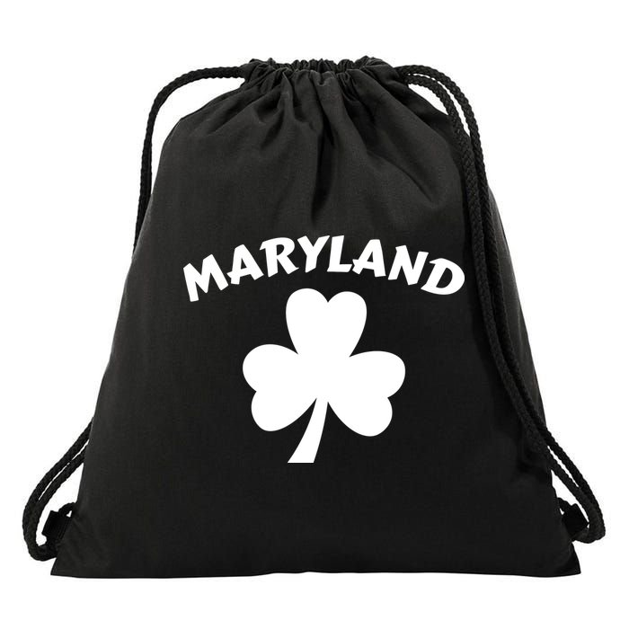 Irish Maryland Clover Drawstring Bag