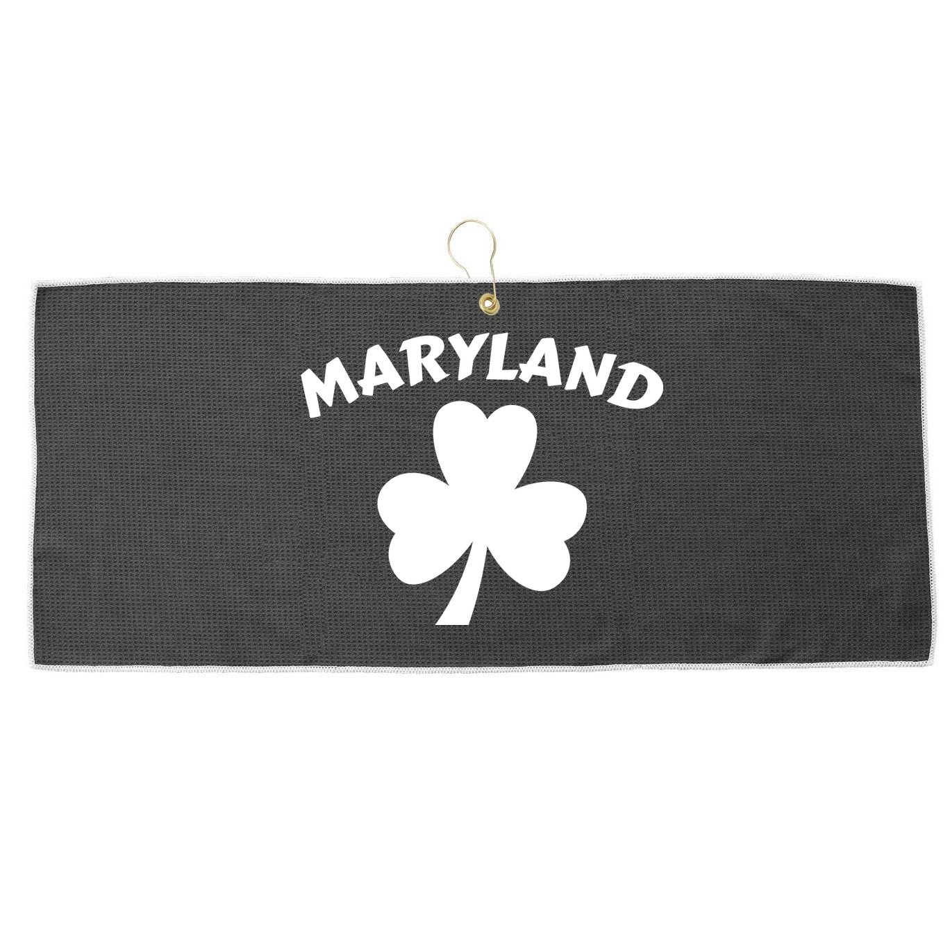 Irish Maryland Clover Large Microfiber Waffle Golf Towel