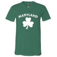 Irish Maryland Clover V-Neck T-Shirt