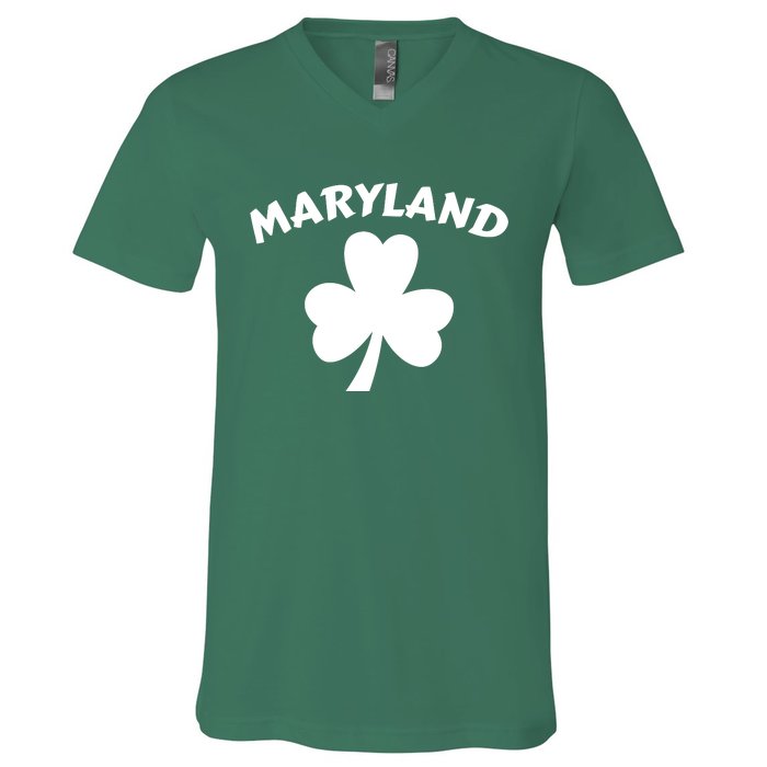 Irish Maryland Clover V-Neck T-Shirt