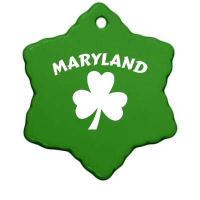 Irish Maryland Clover Ceramic Star Ornament