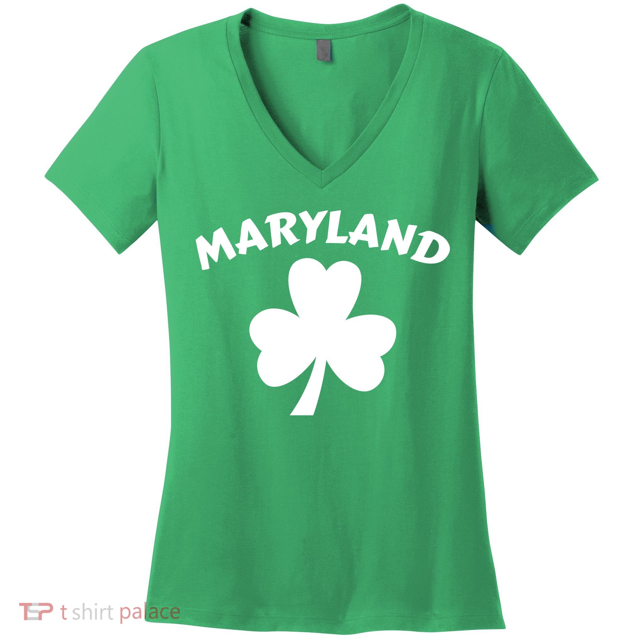 Irish Maryland Clover Women's V-Neck T-Shirt