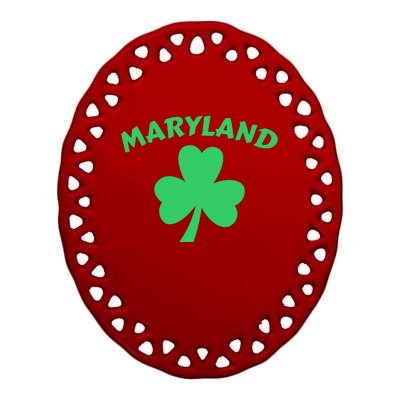 Irish Maryland Clover Ceramic Oval Ornament