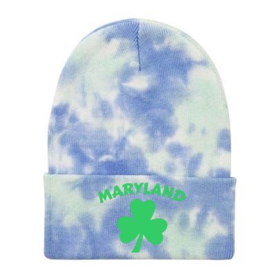 Irish Maryland Clover Tie Dye 12in Knit Beanie