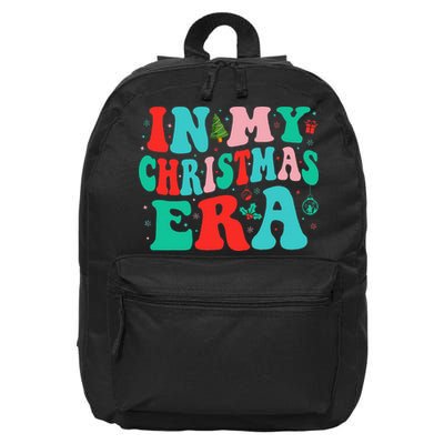 In My Christmas Era Cute Groovy Christmas Holiday  16 in Basic Backpack