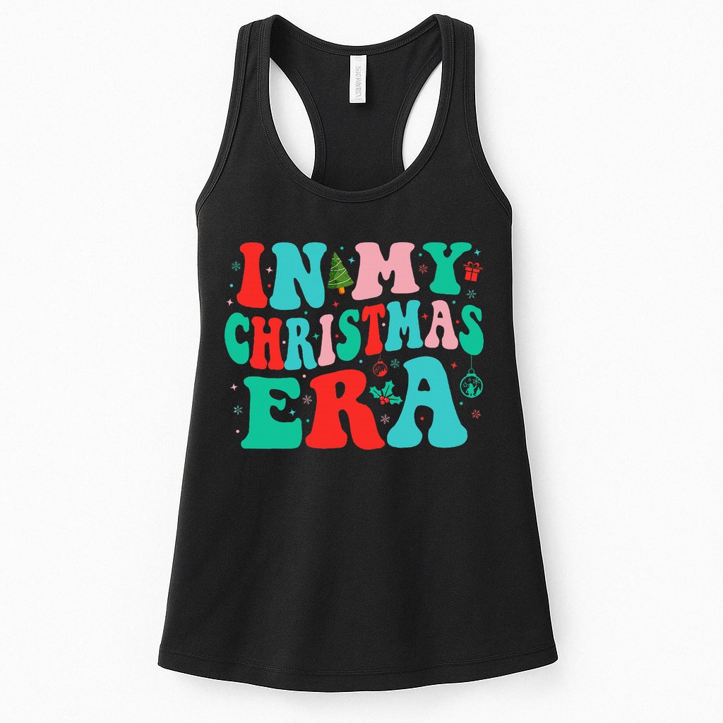 In My Christmas Era Cute Groovy Christmas Holiday  Womens Tank Top