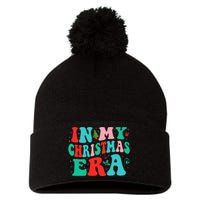 In My Christmas Era Cute Groovy Christmas Holiday  Pom Pom 12in Knit Beanie