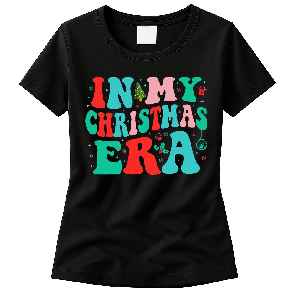 In My Christmas Era Cute Groovy Christmas Holiday  Womens T-Shirt