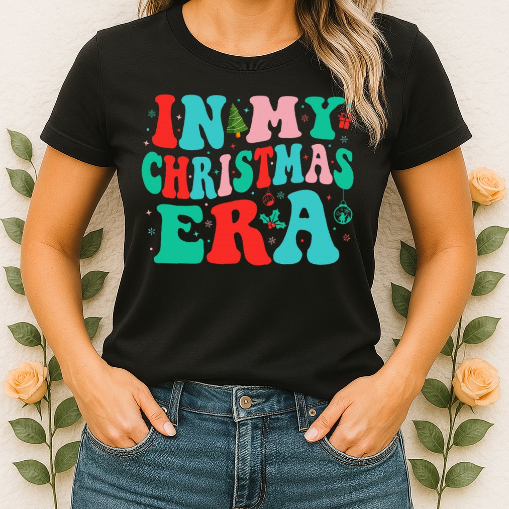 In My Christmas Era Cute Groovy Christmas Holiday  Womens T-Shirt