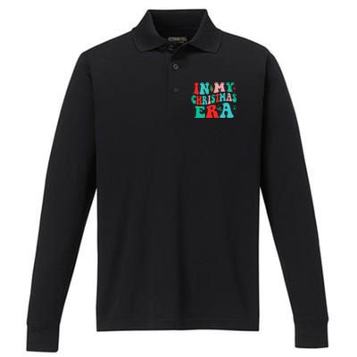 In My Christmas Era Cute Groovy Christmas Holiday Xmas Performance Long Sleeve Polo