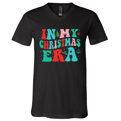 In My Christmas Era Cute Groovy Christmas Holiday Xmas V-Neck T-Shirt