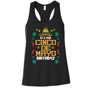 It's My Cinco De Mayo Birthday Mexican Party Women's Racerback Tank