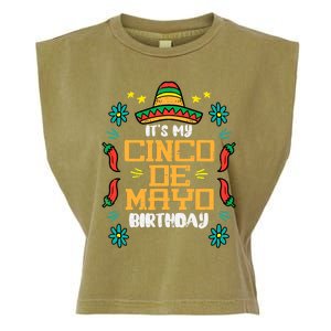 It's My Cinco De Mayo Birthday Mexican Party Garment-Dyed Women's Muscle Tee