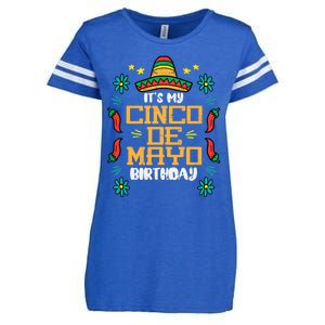 It's My Cinco De Mayo Birthday Mexican Party Enza Ladies Jersey Football T-Shirt