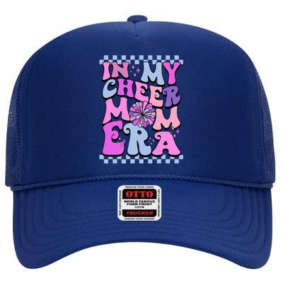 In My Cheer Mom Era Trendy Cheerleading Football Mom Life High Crown Mesh Back Trucker Hat