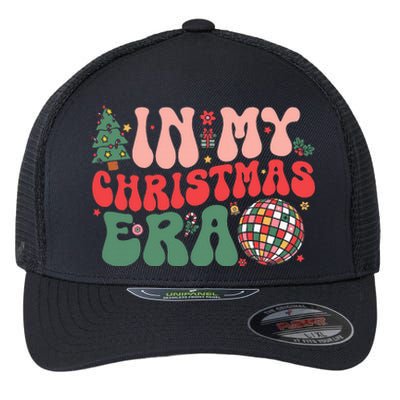 In My Christmas Era Groovy Retro Flexfit Unipanel Trucker Cap