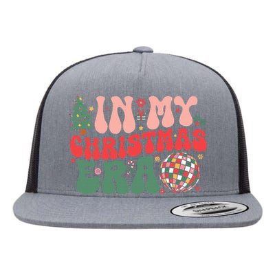 In My Christmas Era Groovy Retro Flat Bill Trucker Hat