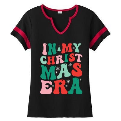 In My Christmas Era Groovy Xmas Ladies Halftime Notch Neck Tee