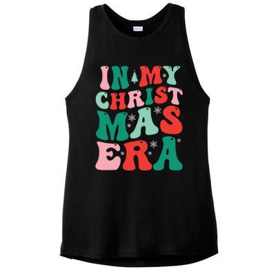 In My Christmas Era Groovy Xmas Ladies PosiCharge Tri-Blend Wicking Tank