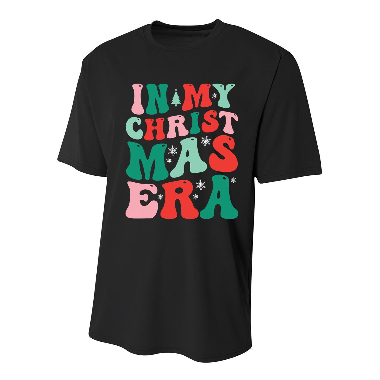 In My Christmas Era Groovy Xmas Youth Performance Sprint T-Shirt