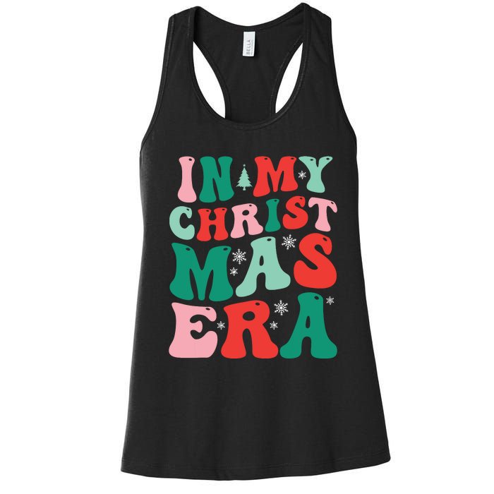 In My Christmas Era Groovy Xmas Women's Racerback Tank