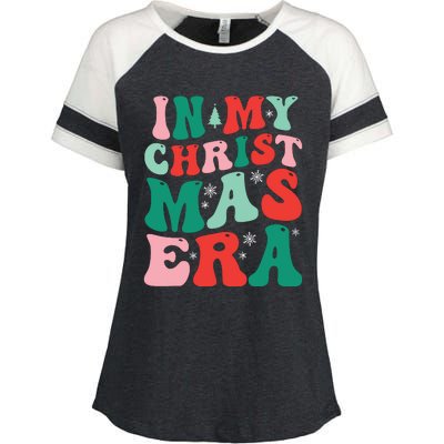 In My Christmas Era Groovy Xmas Enza Ladies Jersey Colorblock Tee