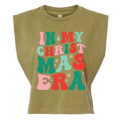 In My Christmas Era Groovy Xmas Garment-Dyed Women's Muscle Tee