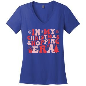 In My Christmas Shopping Era Retro Merry Christmas Holiday Gift Women's V-Neck T-Shirt