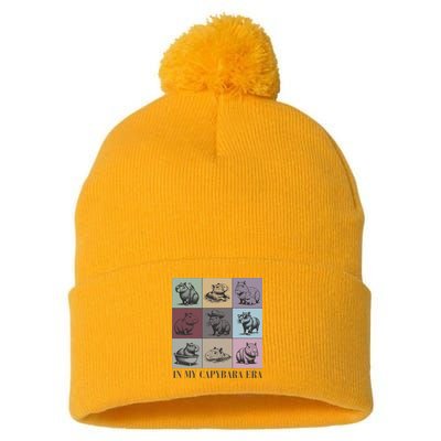 In My Capybara Era, Capybara Lover Gift Pom Pom 12in Knit Beanie