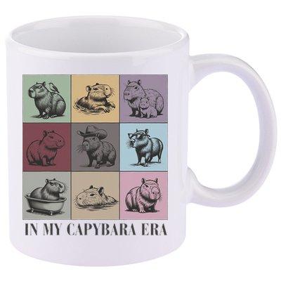 In My Capybara Era, Capybara Lover Gift 11oz C Handle Ceramic Mug