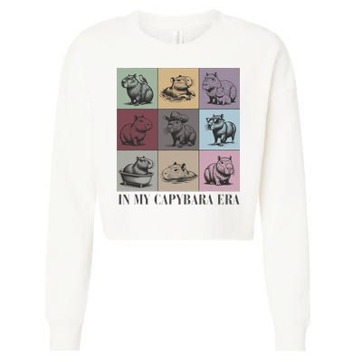 In My Capybara Era, Capybara Lover Gift Cropped Pullover Crew