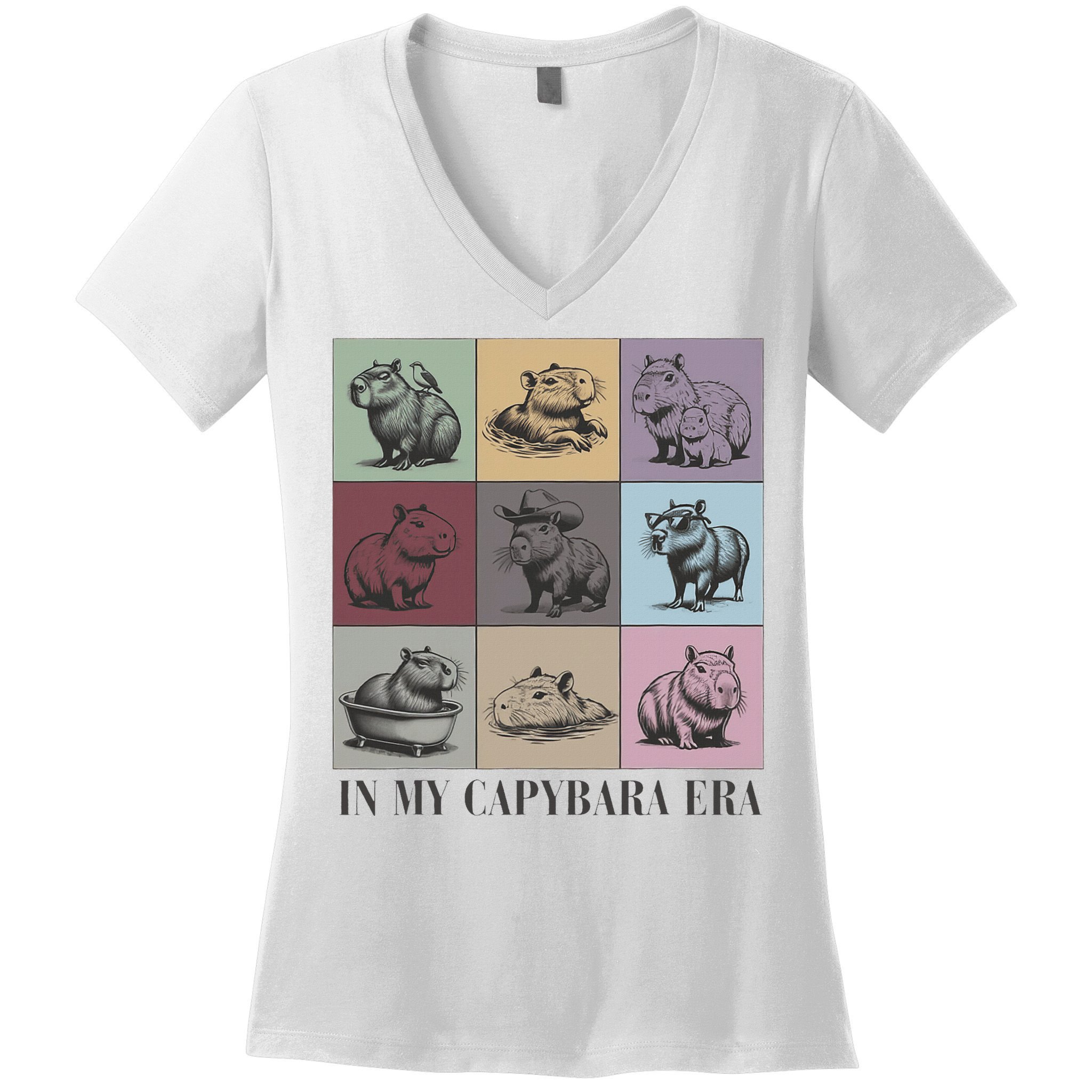 In My Capybara Era, Capybara Lover Gift Women's V-Neck T-Shirt