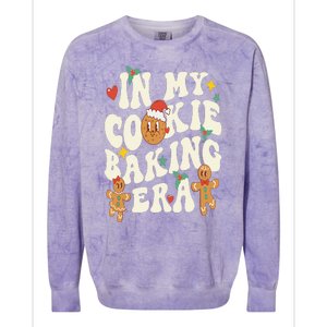 In My Cookie Baking Era Funny Holiday Baker Groovy Retro Colorblast Crewneck Sweatshirt