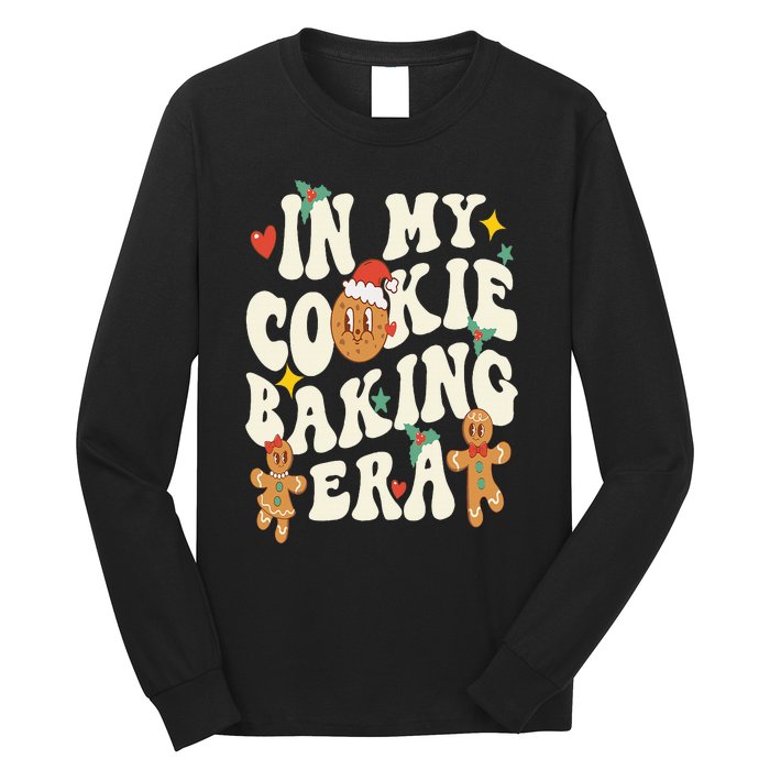 In My Cookie Baking Era Funny Holiday Baker Groovy Retro Long Sleeve Shirt