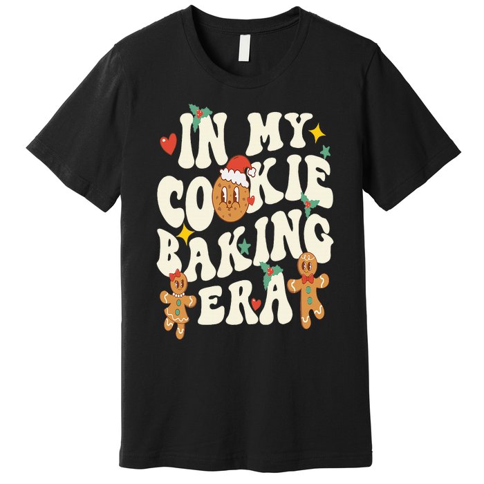 In My Cookie Baking Era Funny Holiday Baker Groovy Retro Premium T-Shirt