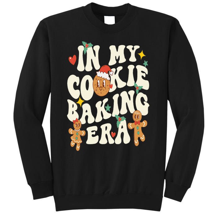 In My Cookie Baking Era Funny Holiday Baker Groovy Retro Tall Sweatshirt