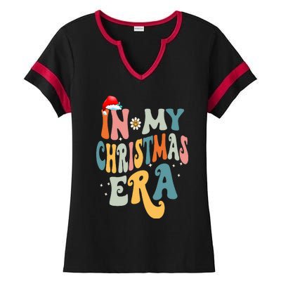 In My Christmas Era Groovy Matching Family Christmas Ladies Halftime Notch Neck Tee