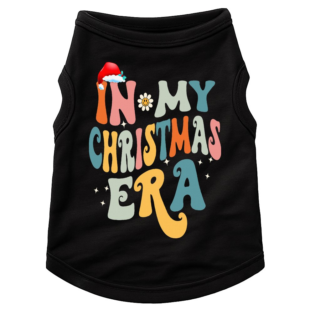 In My Christmas Era Groovy Matching Family Christmas Doggie Tank