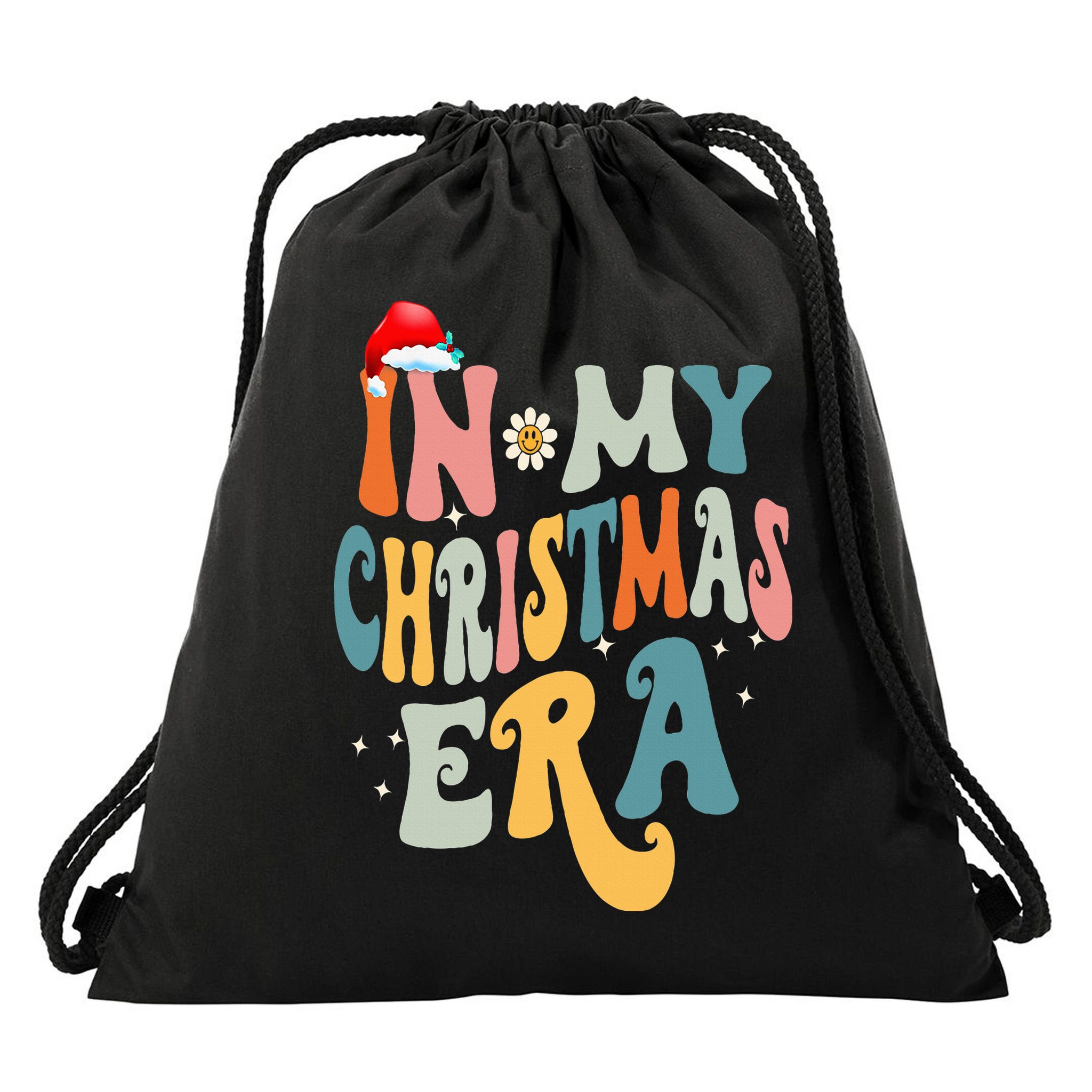 In My Christmas Era Groovy Matching Family Christmas Drawstring Bag