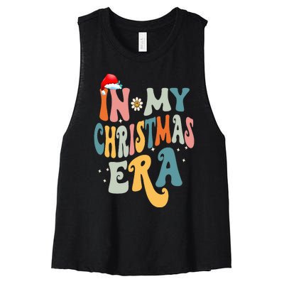 In My Christmas Era Groovy Matching Family Christmas Women's Racerback Cropped Tank