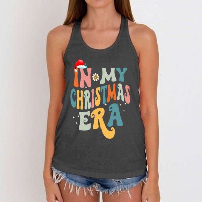 In My Christmas Era Groovy Matching Family Christmas Women's Knotted Racerback Tank