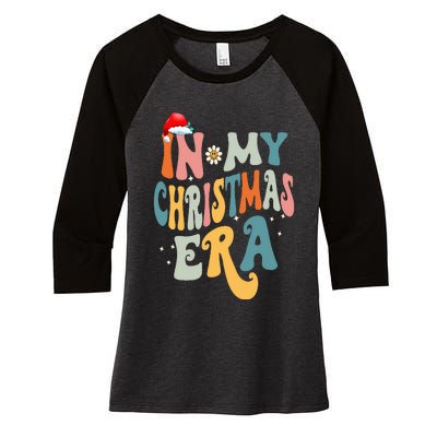 In My Christmas Era Groovy Matching Family Christmas Women's Tri-Blend 3/4-Sleeve Raglan Shirt