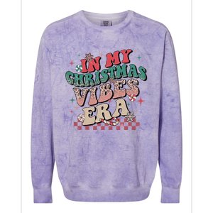 In My Christmas Vibes Era Xmas Groovy Santa Squad Holiday Gift Colorblast Crewneck Sweatshirt