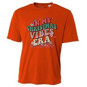 In My Christmas Vibes Era Xmas Groovy Santa Squad Holiday Gift Cooling Performance Crew T-Shirt