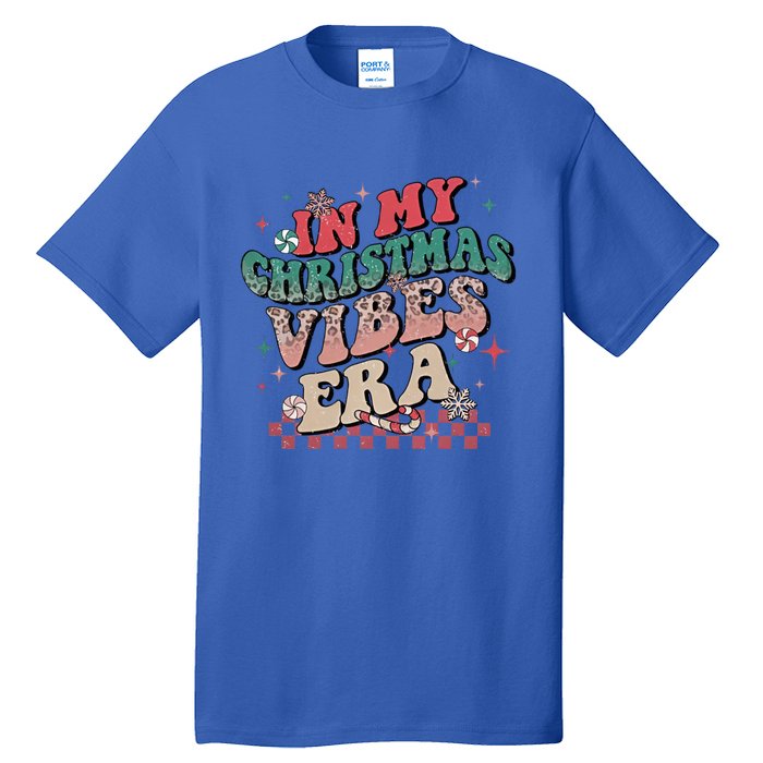 In My Christmas Vibes Era Xmas Groovy Santa Squad Holiday Gift Tall T-Shirt