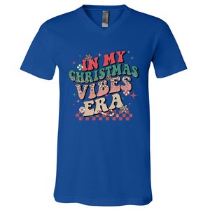 In My Christmas Vibes Era Xmas Groovy Santa Squad Holiday Gift V-Neck T-Shirt