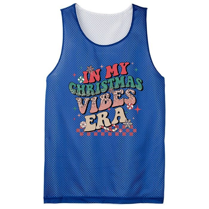 In My Christmas Vibes Era Xmas Groovy Santa Squad Holiday Gift Mesh Reversible Basketball Jersey Tank