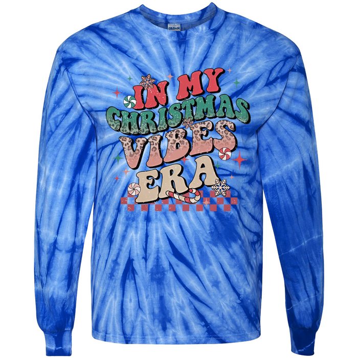 In My Christmas Vibes Era Xmas Groovy Santa Squad Holiday Gift Tie-Dye Long Sleeve Shirt