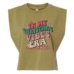 In My Christmas Vibes Era Xmas Groovy Santa Squad Holiday Gift Garment-Dyed Women's Muscle Tee